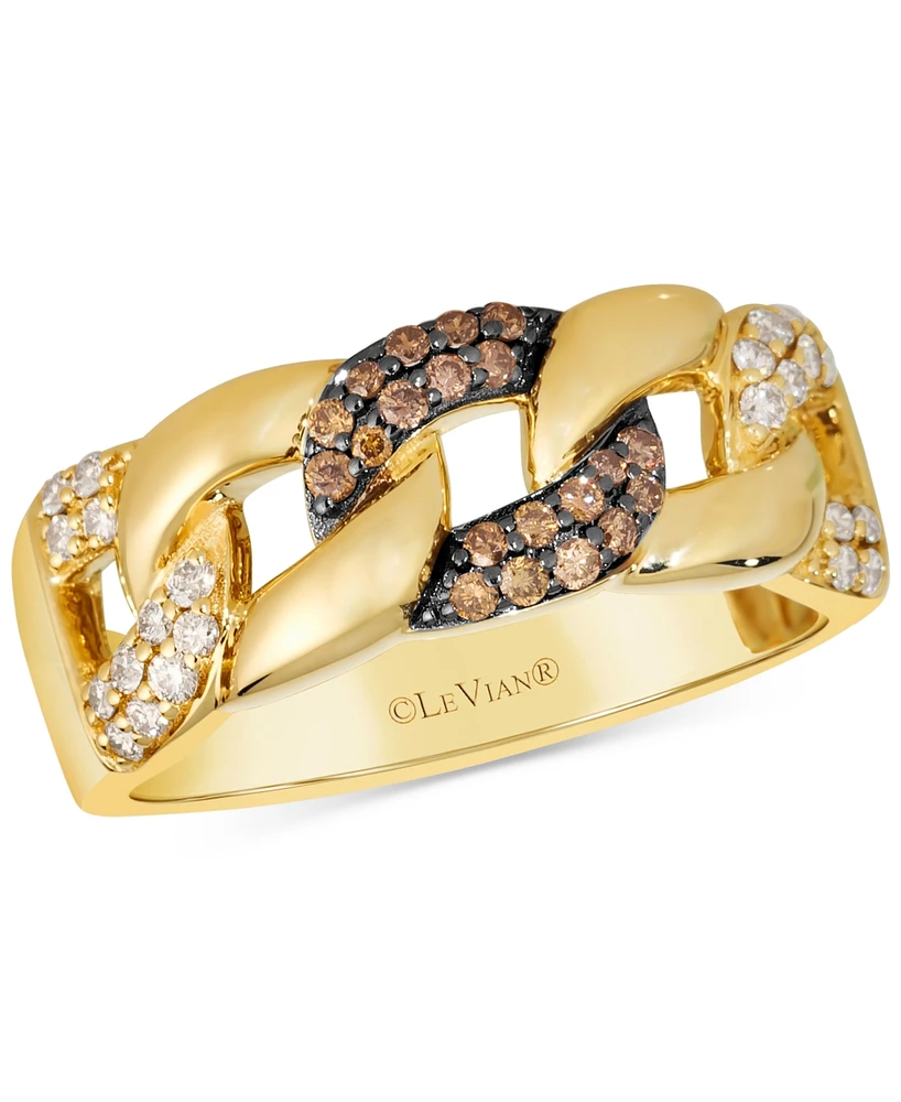 Le Vian Men's Nude Diamond & Chocolate Diamond Chain Link Ring (1/2 ct. t.w.) in 14k Gold