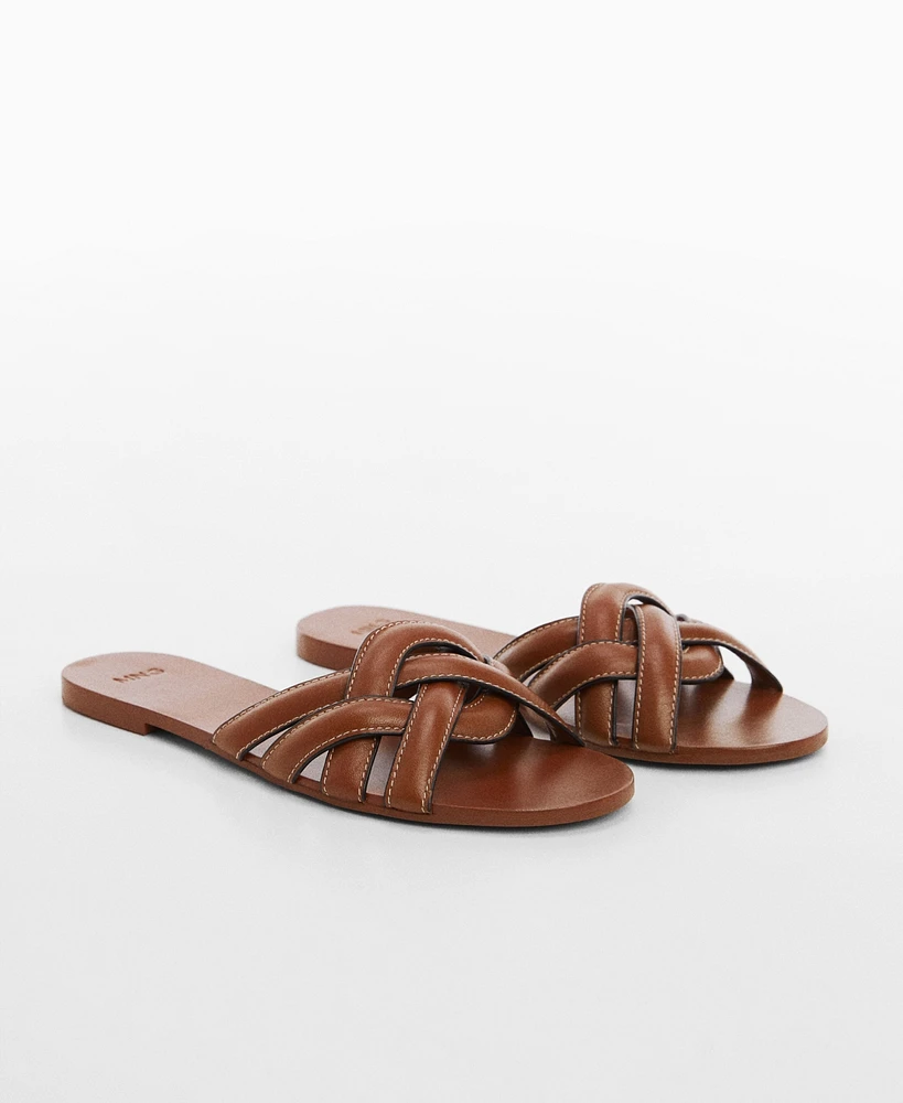 Mango Women's Leather Straps Sandals