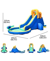 Inolait Inflatable Water Slide Kids Bounce House Castle Splash Pool with 350W Blower