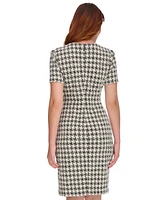 Tommy Hilfiger Women's Houndstooth Round-Neck Dress