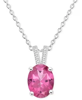 Mystic Topaz (3-5/8 ct. t.w.) & Diamond Accent Oval 18" Pendant Necklace Sterling Silver (Also Pink Topaz)