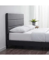 Clara Clark Horizontal Channel Upholstered Platform Bed - King