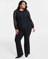 I.n.c. International Concepts Plus Size Lace Blouse, Created for Macy's