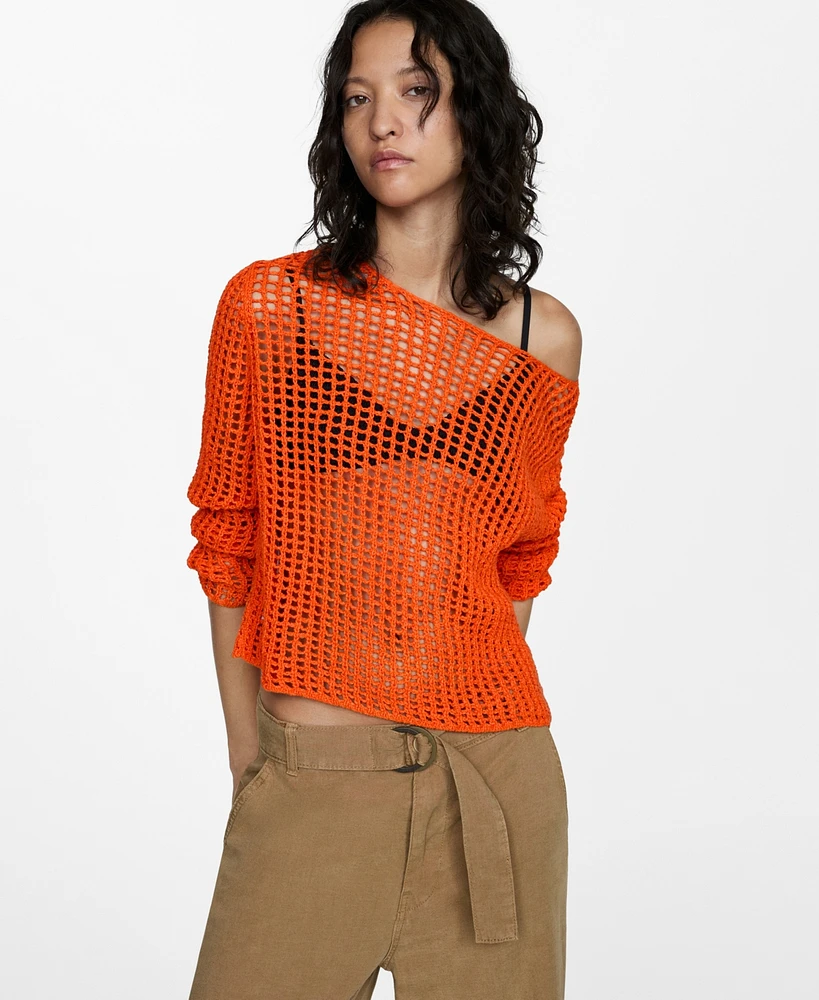 Mango Women's Openwork Knit Sweater