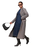 Avec Les Filles Women's Double-Breasted Plaid Coat