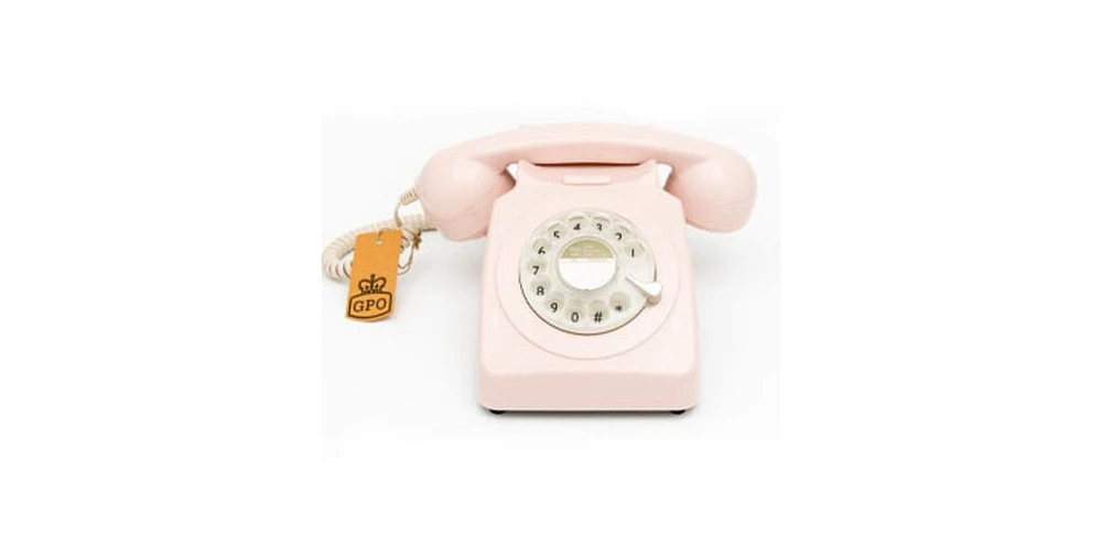 Gpo Retro GPO746RP 746 Desktop Rotary Dial Telephone - Carnation Pink