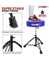 5 Core Drum Throne Padded Guitar Stool Height Adjustable Drummer Seat Music Chair for Adults And Kids Ds Blkch Blu