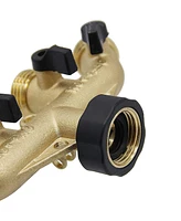 Cowin 4 Way Brass Hose Splitter 3/4" Hose Faucet Manifold with 4 Valves