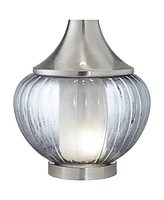 360 Lighting Courtney 28 1/2" Tall Modern End Table Lamp Night Light Table Top Dimmer Gray Brushed Nickel Finish Glass Metal Single White Shade Living