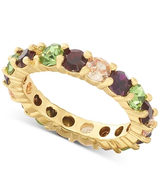 Charter Club Gold-Tone Multicolor Cubic Zirconia Band Ring, Created for Macy's