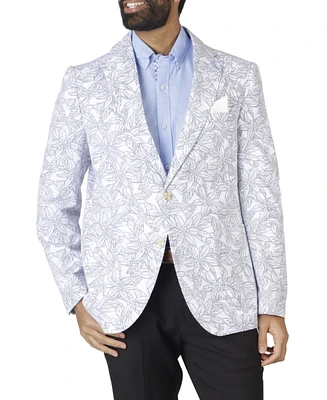 Men's Unlined Floral Printed Seersucker Sport Coat