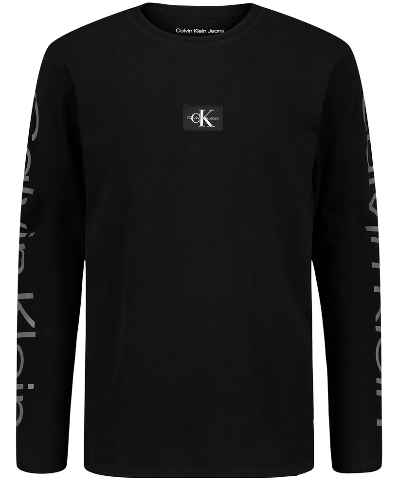 Calvin Klein Big Boys Sleeve Print Long Tee