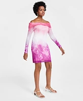 Bar Iii Women's Ombre Mesh Off-The-Shoulder Dress, Created for Macy's