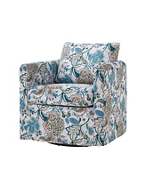 Modern Fabian Slipcovered Swivel Chair with Removable Slipcover