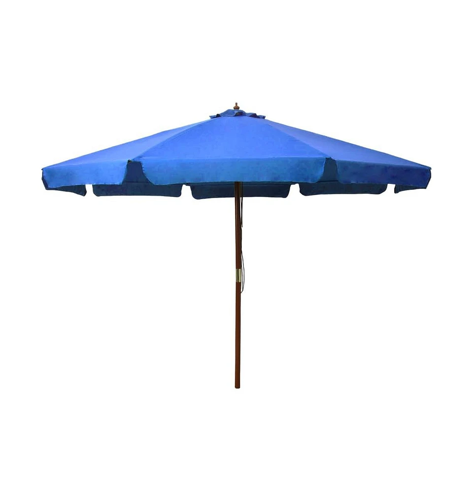 vidaXL Garden Parasol with Wooden Pole 129.9" Azure