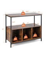 Sugift Modern Kitchen Buffet Sideboard with 3 Compartments