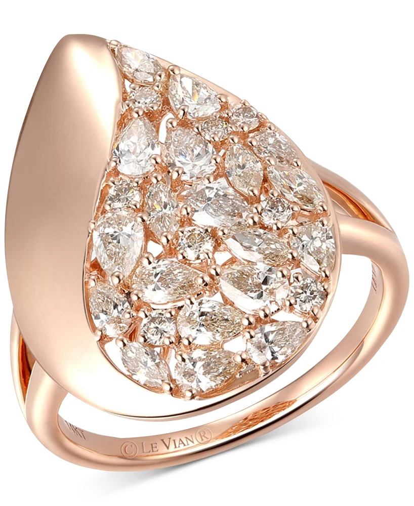 Le Vian Nude Diamond Teardrop Mixed Cut Cluster Ring (1