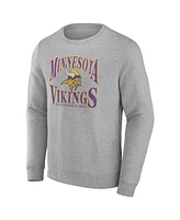 Fanatics Men's Heathered Gray Minnesota Vikings Playability Pullover Sweatshirt