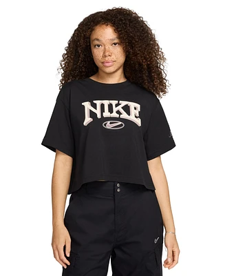 Nike Women's Sportswear Cotton Logo Short-Sleeve T-Shirt