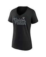 Fanatics Women's Black Las Vegas Raiders Hometown Defensive Stand V-Neck T-Shirt