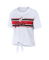 Wear by Erin Andrews Women's White St. Louis Cardinals Tie-Front T-Shirt