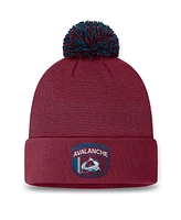 Fanatics Men's Burgundy Colorado Avalanche 2024 Nhl Draft Cuffed Knit Hat with Pom