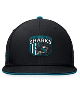 Fanatics Men's Black San Jose Sharks 2024 Nhl Draft Snapback Hat