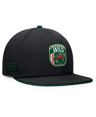 Fanatics Men's Black Minnesota Wild 2024 Nhl Draft Snapback Hat