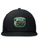 Fanatics Men's Black Minnesota Wild 2024 Nhl Draft Snapback Hat