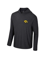 Colosseum Men's Black Iowa Hawkeyes Cloud Jersey Raglan Long Sleeve Hoodie T-Shirt