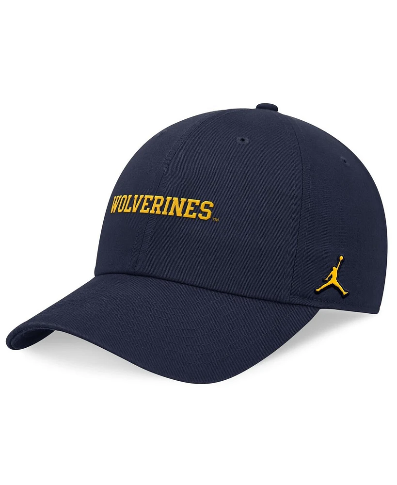 Jordan Men's Navy Michigan Wolverines 2024 On-Field Club Adjustable Hat