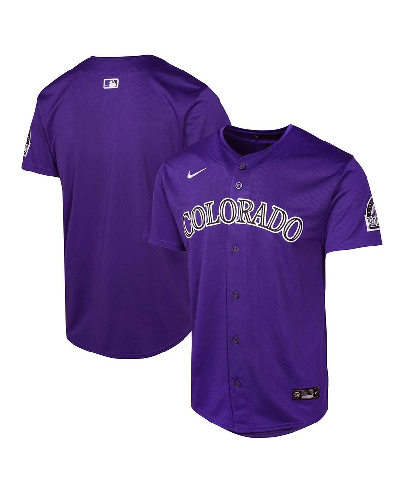 Nike Big Boys and Girls Purple Colorado Rockies Alternate Limited Jersey