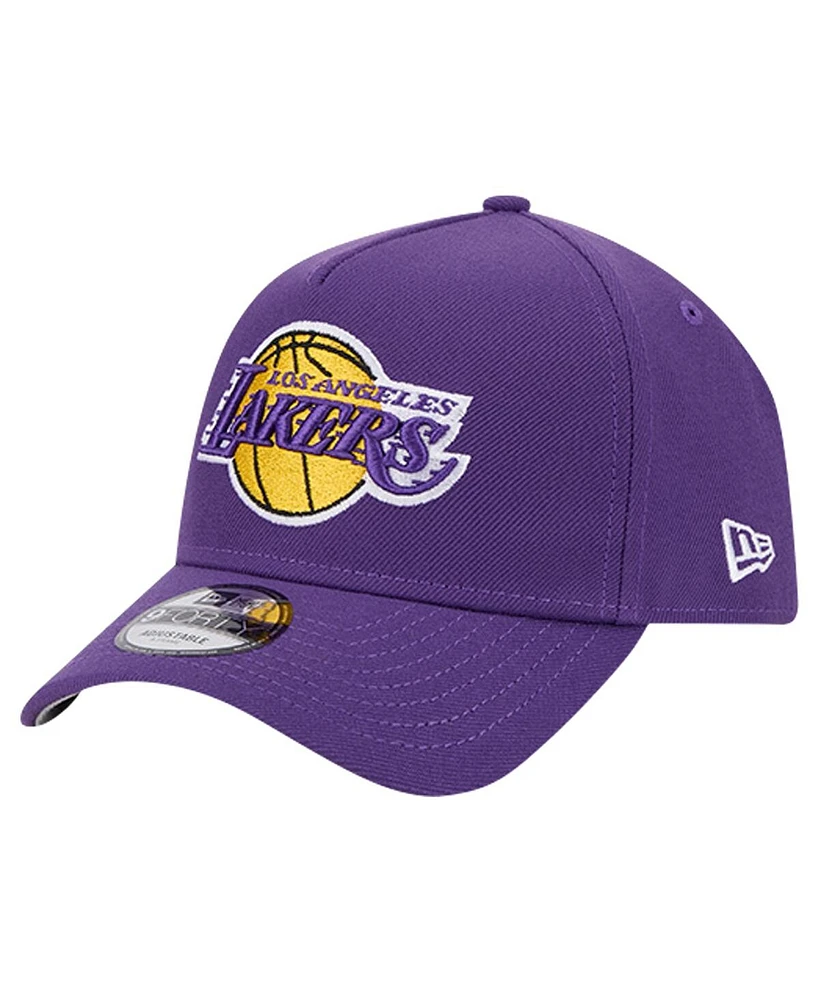 New Era Men's Purple Los Angeles Lakers A-Frame 9FORTY Adjustable Hat