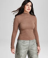 And Now This Women's Seamless Mock-Neck Textured Top, Created for Macy's