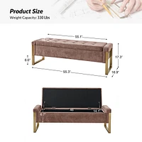 Hulala Home Modern Alberto Storage Bench with Metal Legs