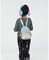 Deux par Deux Girl Back Pack With Rainbow Pocket Silver - Toddler|Child