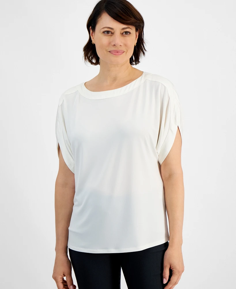 Jm Collection Women's Boat-Neck Drop-Sleeve Blouse, Created for Macy's