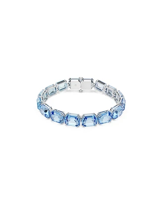 Swarovski Octagon Cut, Color Gradient, Blue, Rhodium Plated Millenia Bracelet