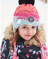 Deux par Girl Peruvian Knit Hat Gradient Blue, Coral And Fuschia - Toddler|Child