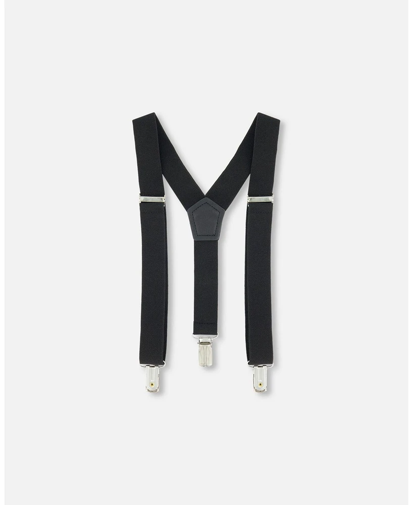 Deux par Deux Boy Elastic Suspenders Black - Toddler|Child