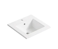 Modern Bathroom Vanity with Ceramic Sink and Automatic Lighting