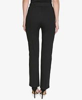 Halston Women's Split-Hem Mid-Rise Slim-Leg Pants