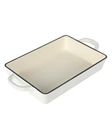 Crock Pot Crock-Pot Enamel Cast Iron Lasagna Pan - Matte Linen White