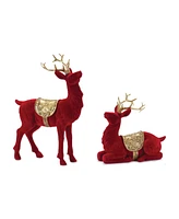 Slickblue Flocked Deer Figurines (Set of 2)