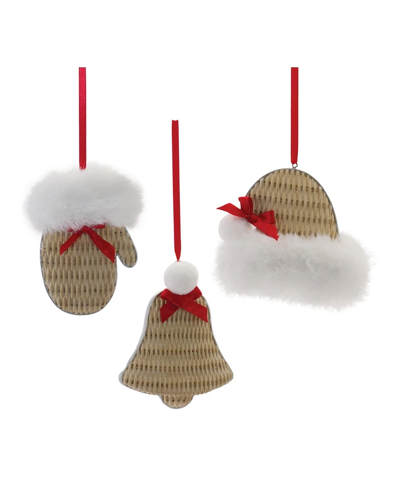 Slickblue Cozy Mitten Hat And Bell Ornament (Set of 12)