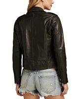 Women's Classic Leather Moto Jacket