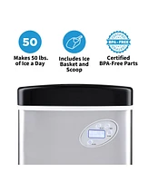 Newair Countertop 50 lbs. of Ice a Day Bullet Ice Maker in Stainless Steel