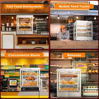 Yescom WeChef 20" Commercial Countertop Food 3-Tier Pizza Warmer with Led Adjustable Lighting Food Heater Display Case Stainless Steel for Buffet Rest