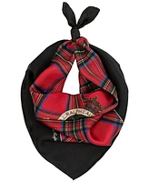 Lauren Ralph Gifting Plaid and Logo Square Scarf