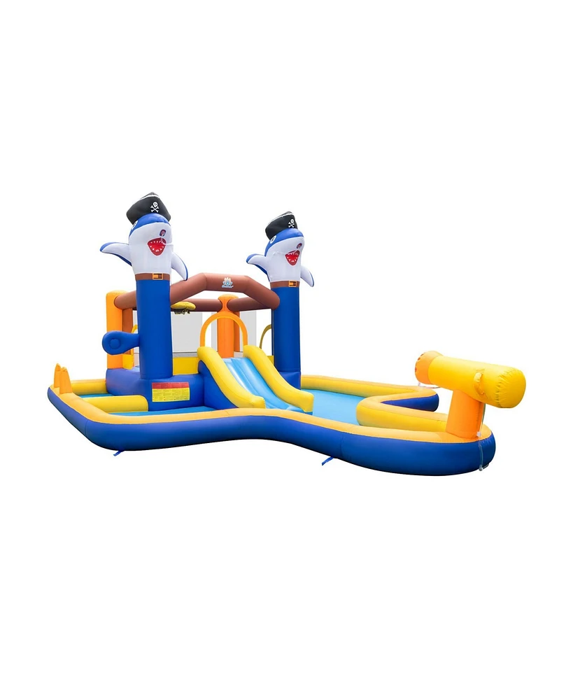 Inolait 7-In-1 Water Slide Park with Splash Pool and Water Cannon with 680W Blower